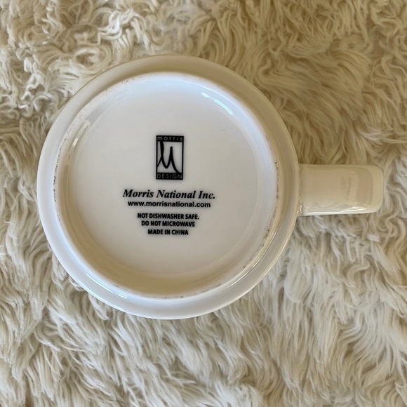 Reindeer and Christmas Lights Gold Trim Holiday Oversized Mug by Morris National - Picture 6 of 6